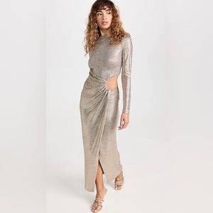 Like NEW Significant Other Chloe Metallic Cutout Midi-Dress Size 6